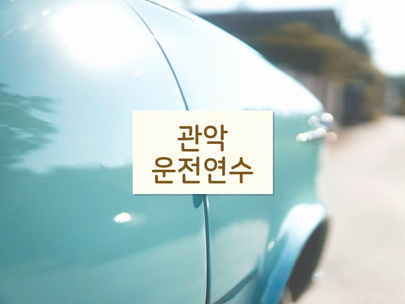 관악운전연수 후기