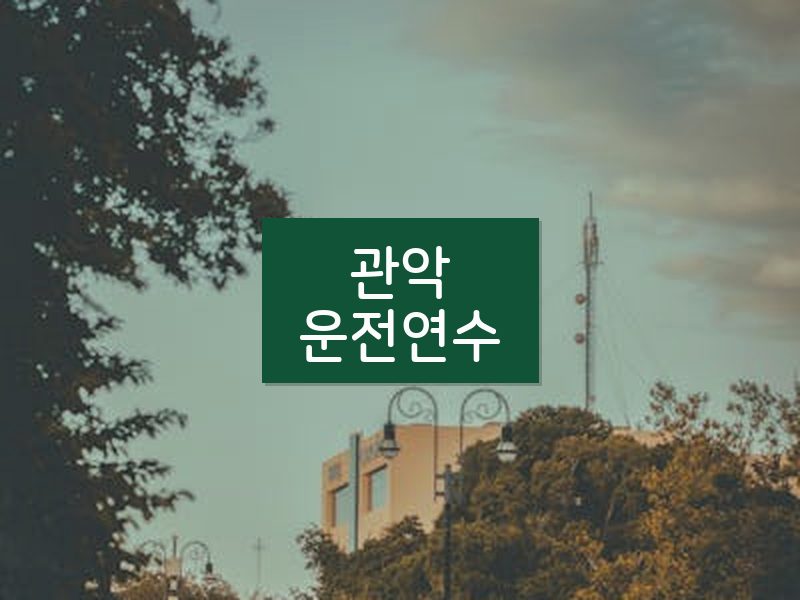 관악운전연수 후기