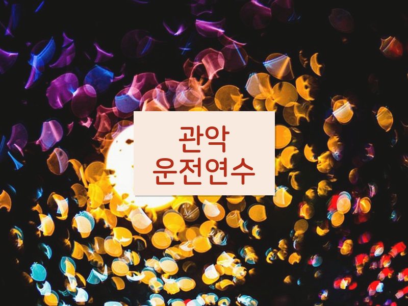 관악운전연수 후기