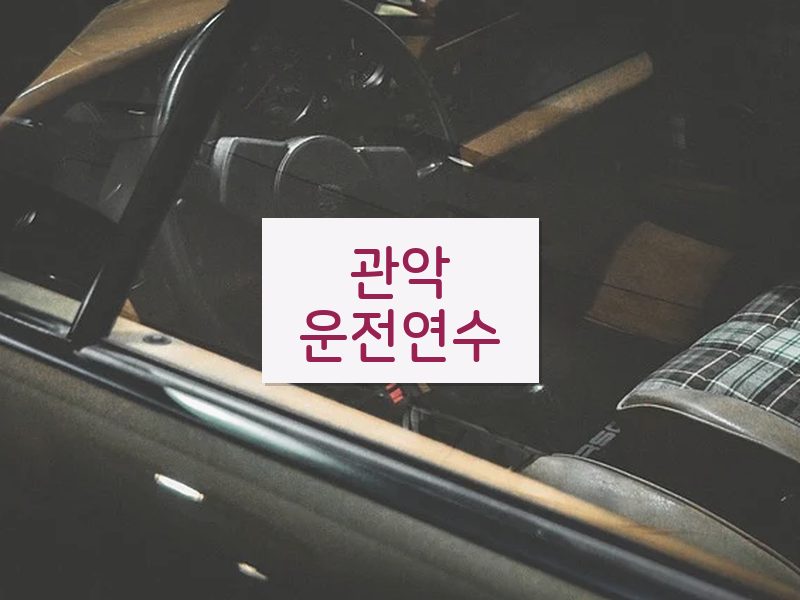 관악운전연수 후기
