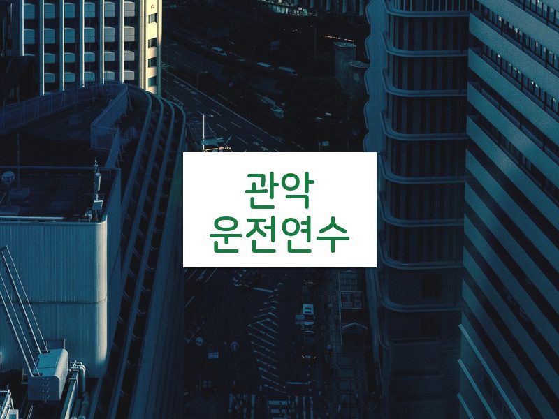 관악운전연수 후기
