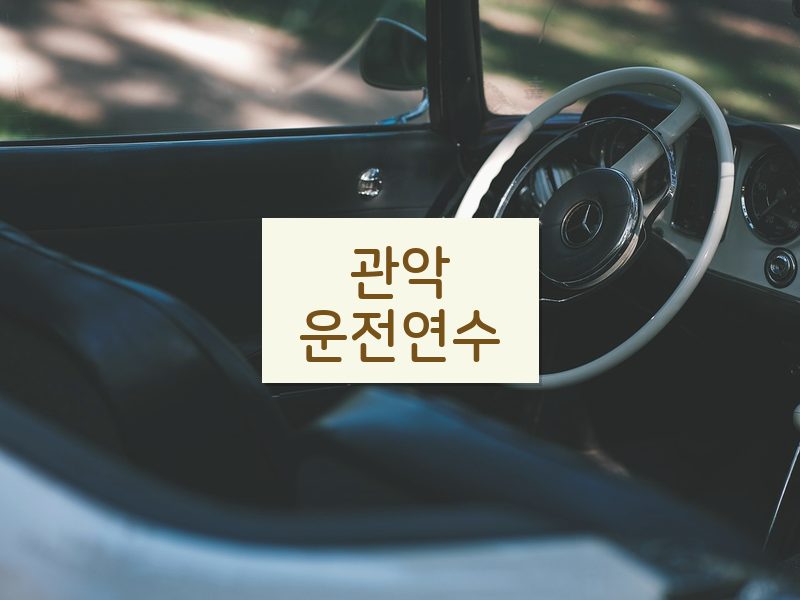 관악운전연수 후기