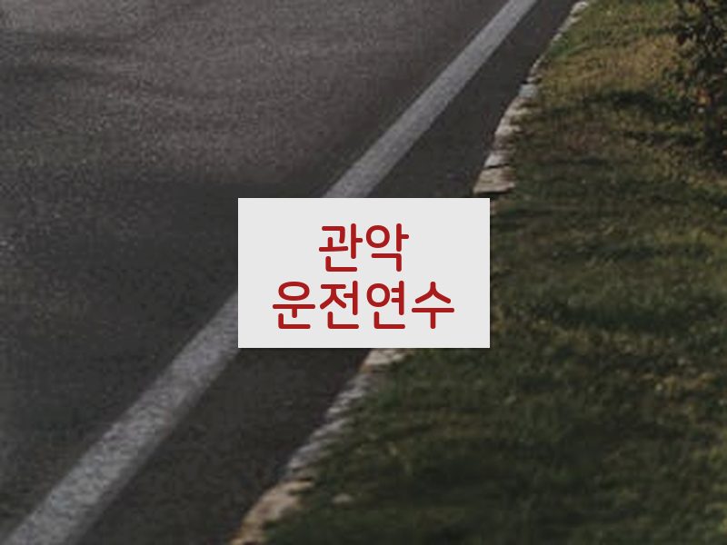 관악운전연수 후기