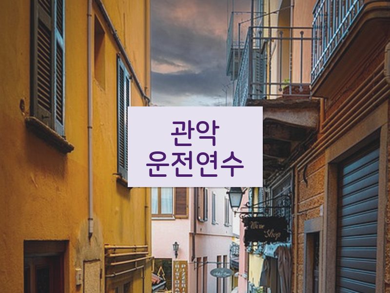 관악운전연수 후기