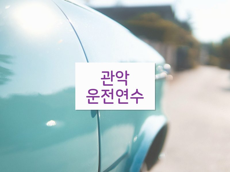 관악운전연수 후기