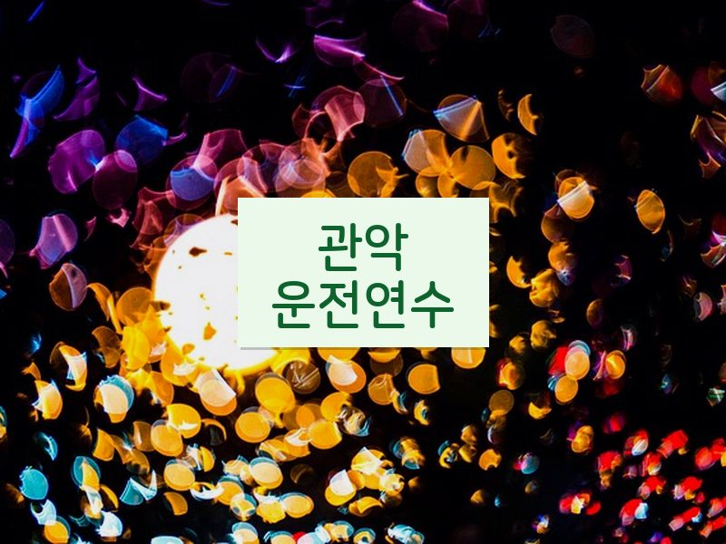 관악운전연수 후기