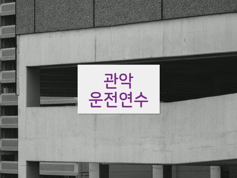 관악운전연수 후기