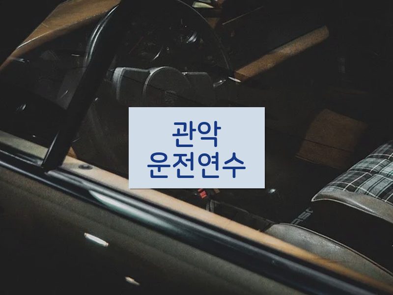 관악운전연수 후기