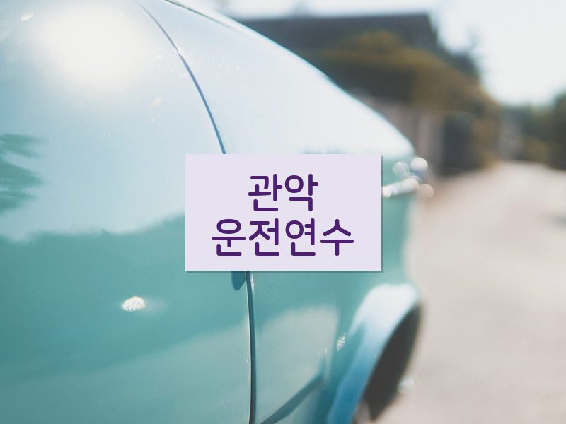 관악운전연수 후기