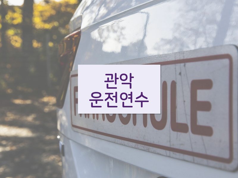 관악운전연수 후기