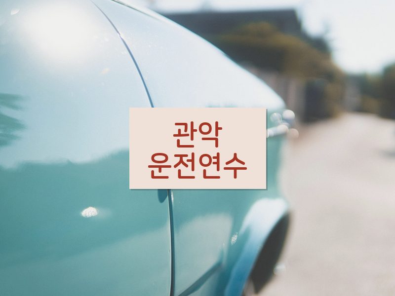 관악운전연수 후기