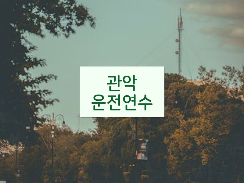 관악운전연수 후기