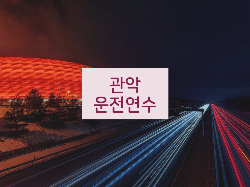 관악운전연수 후기