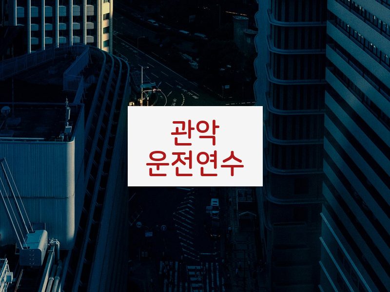 관악운전연수 후기