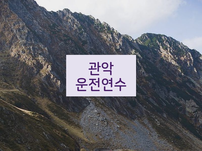 관악운전연수 후기