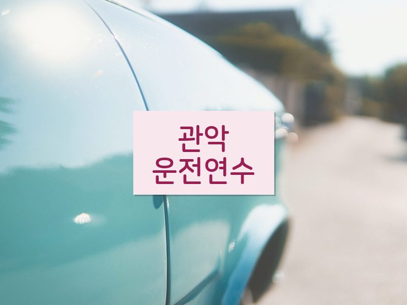 관악운전연수 후기