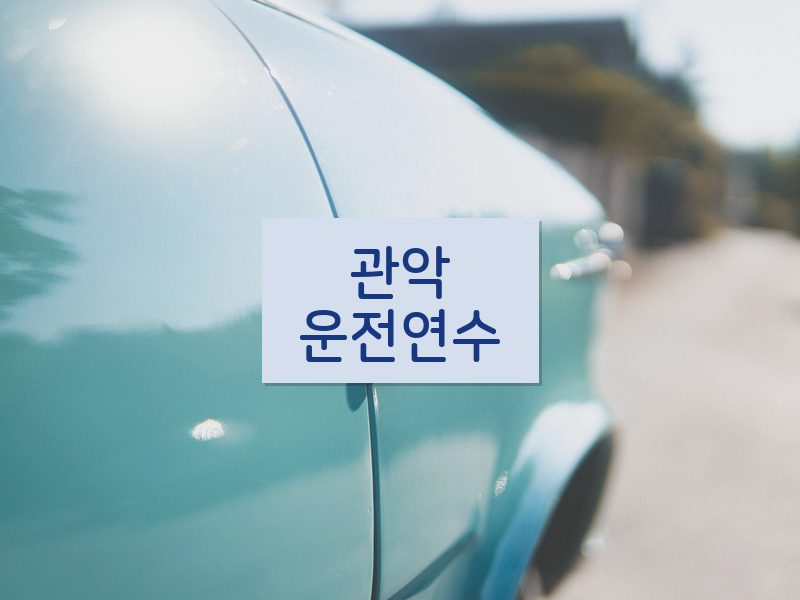 관악운전연수 후기