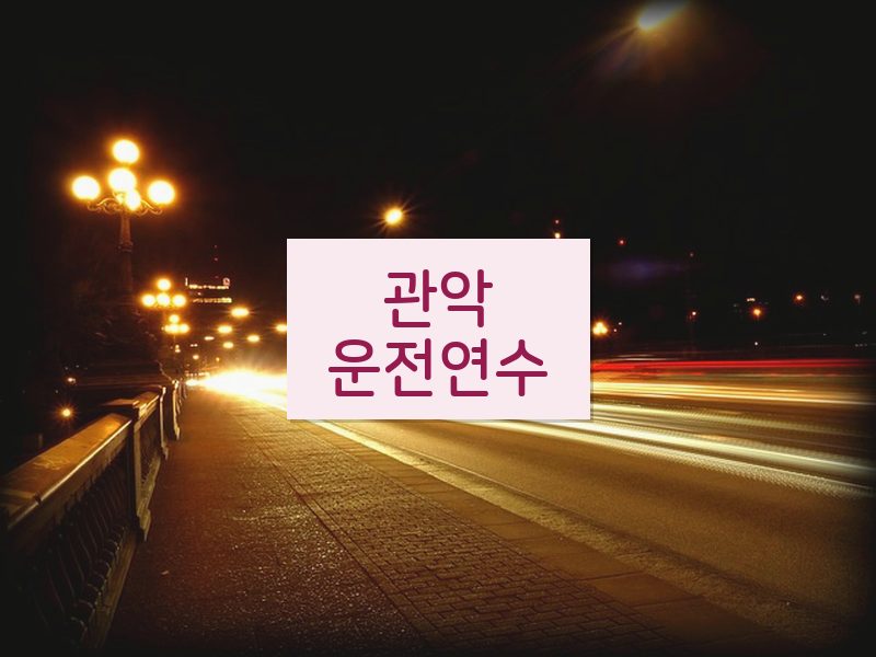 관악운전연수 후기