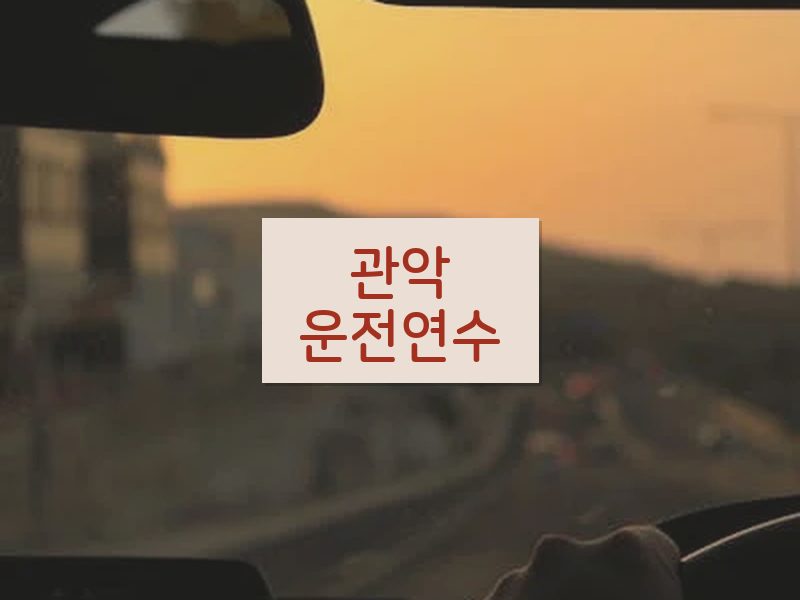 관악운전연수 후기