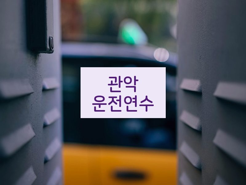 관악운전연수 후기