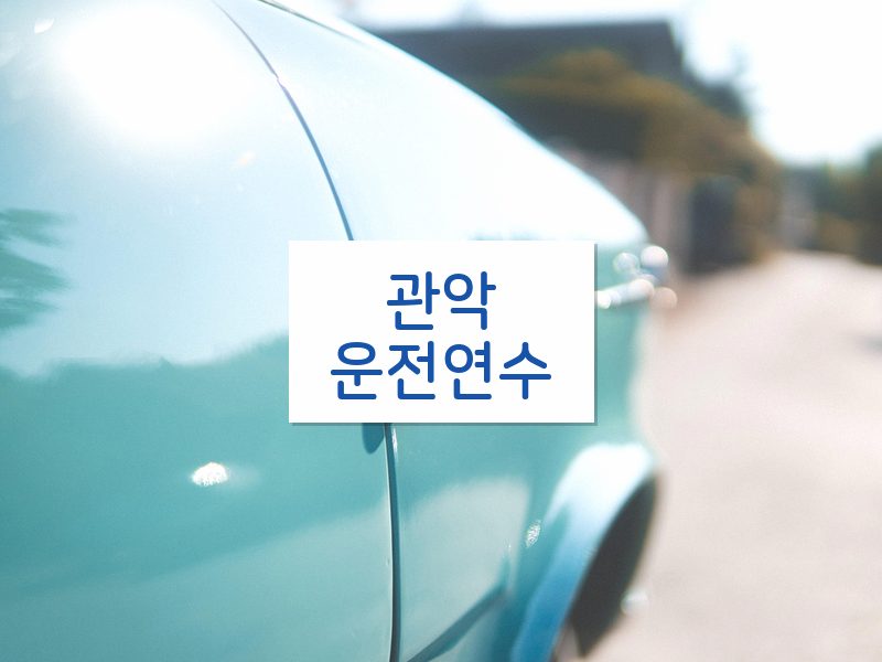 관악운전연수 후기