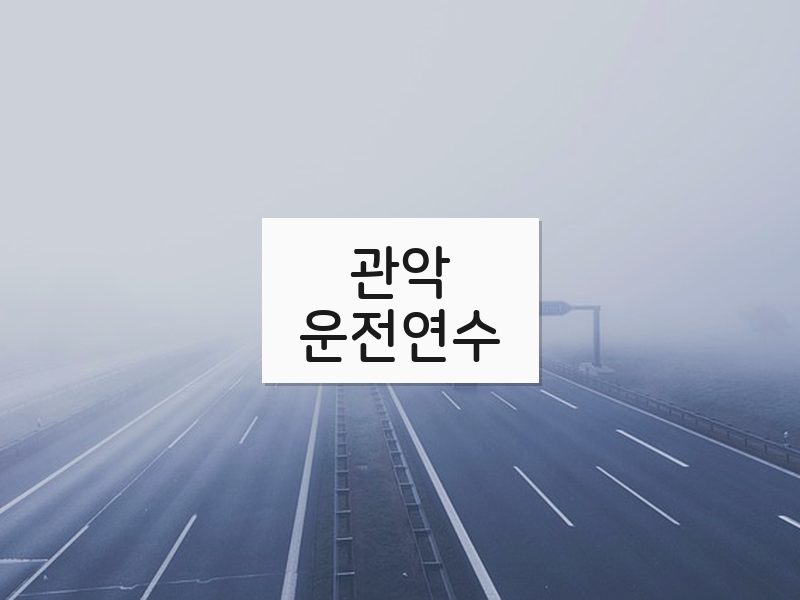 관악운전연수 후기