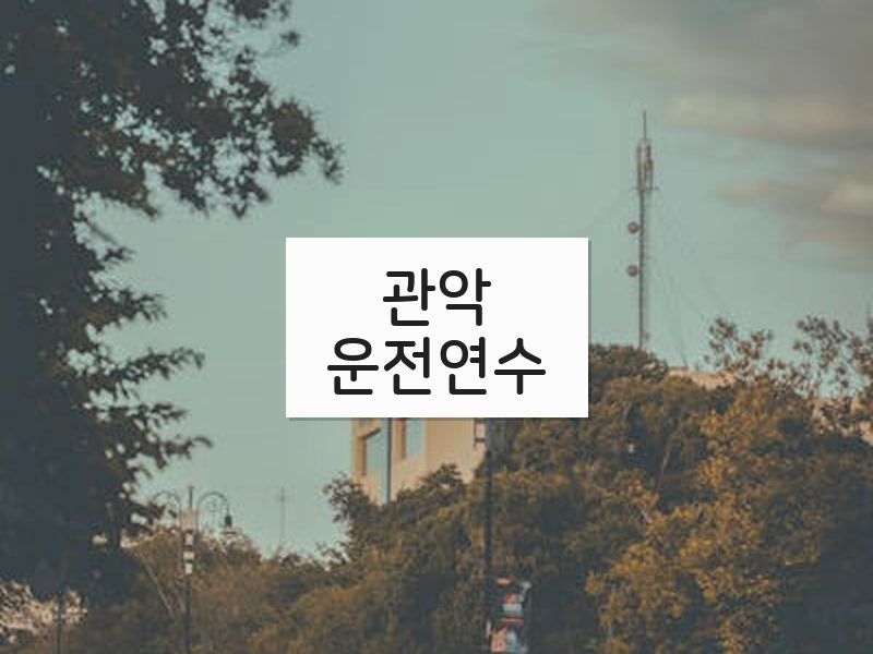 관악운전연수 후기
