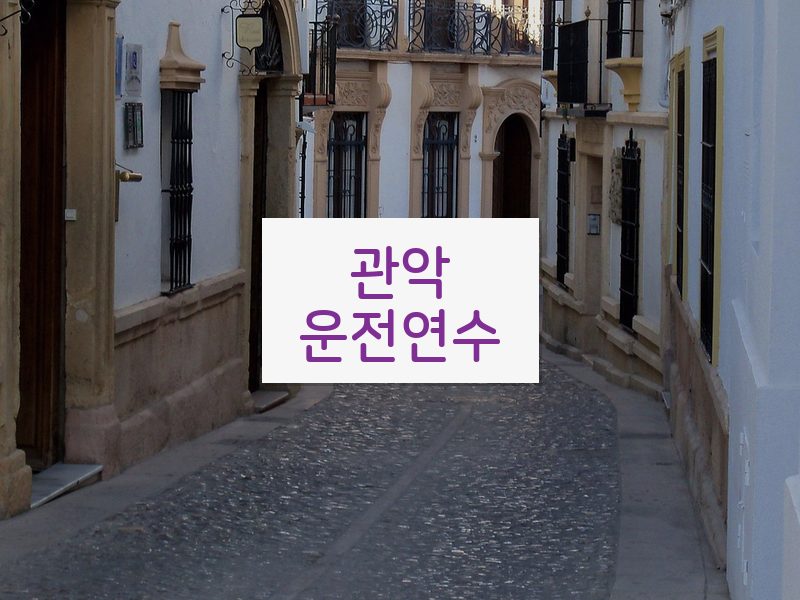 관악운전연수 후기