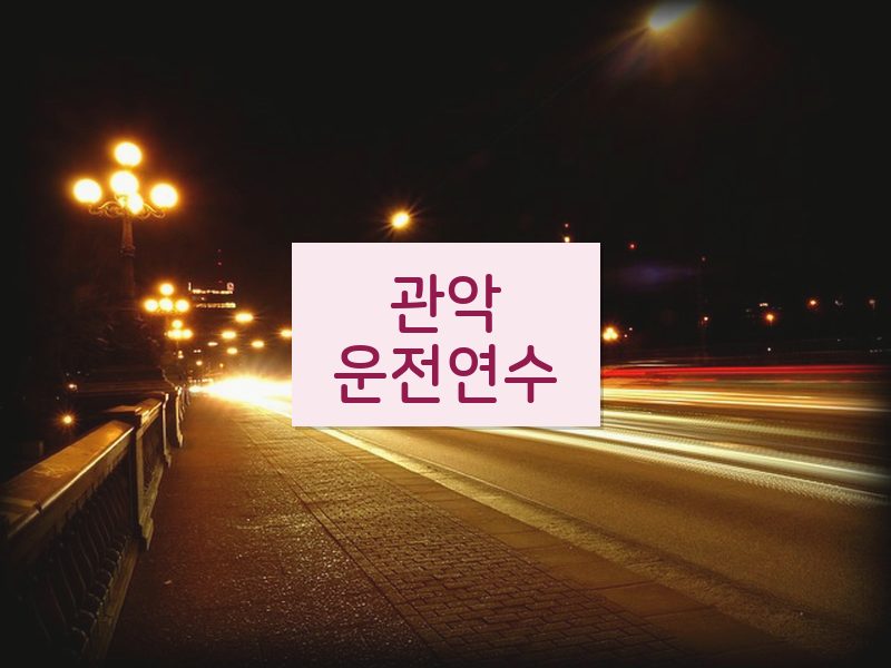관악운전연수 후기