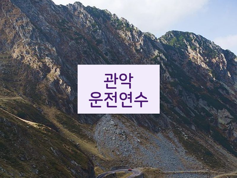 관악운전연수 후기