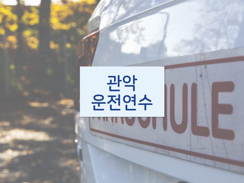 관악운전연수 후기