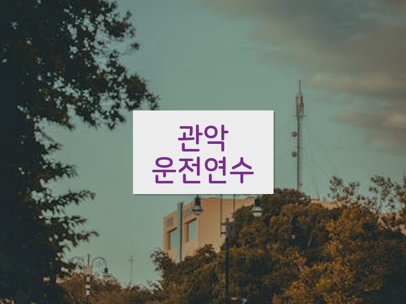 관악운전연수 후기