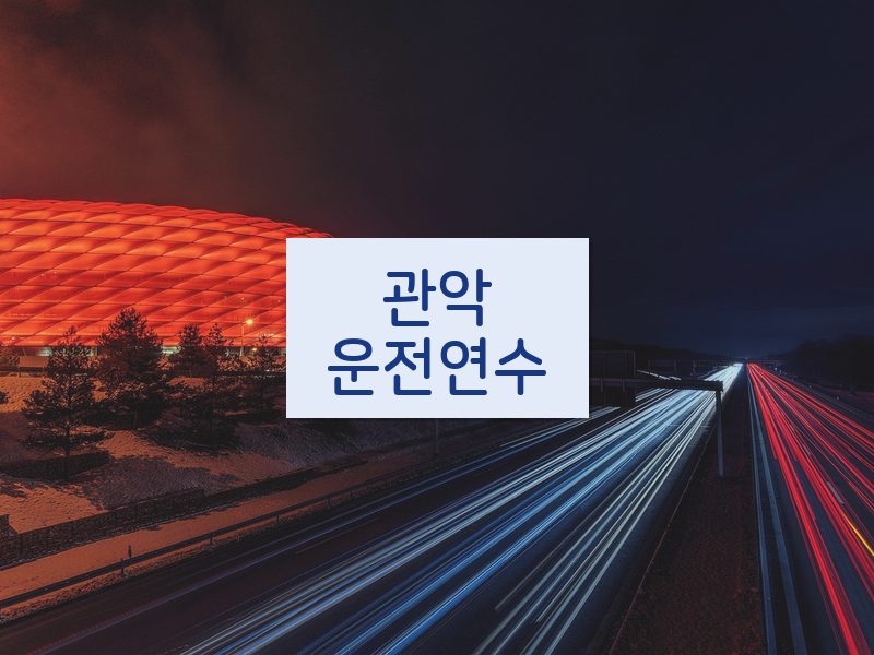관악운전연수 후기
