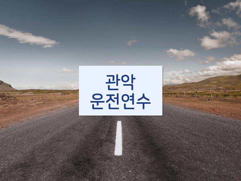 관악운전연수 후기