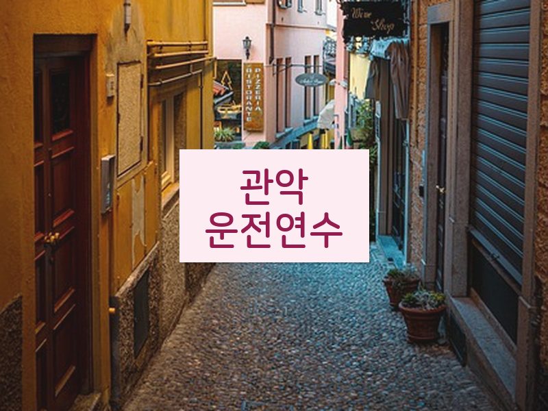 관악운전연수 후기