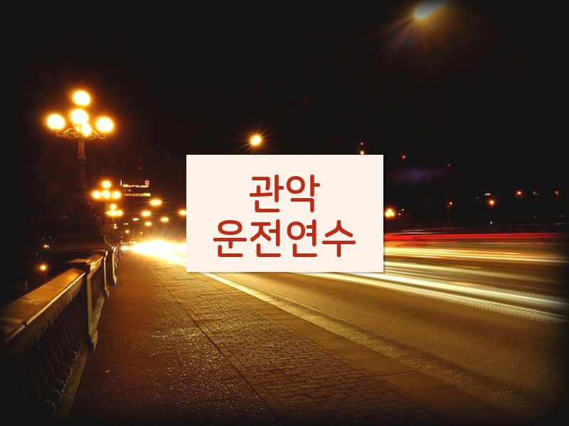 관악운전연수 후기