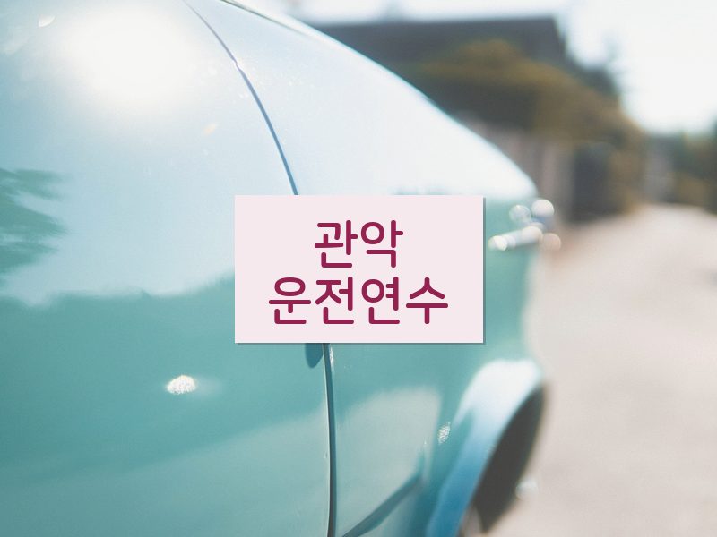 관악운전연수 후기