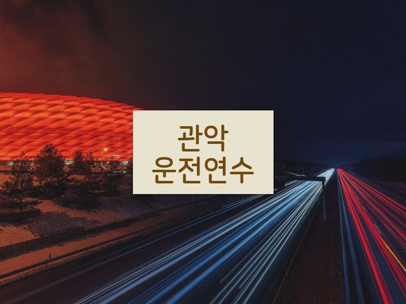 관악운전연수 후기