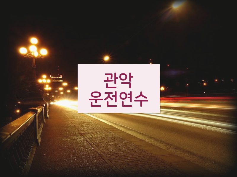 관악운전연수 후기