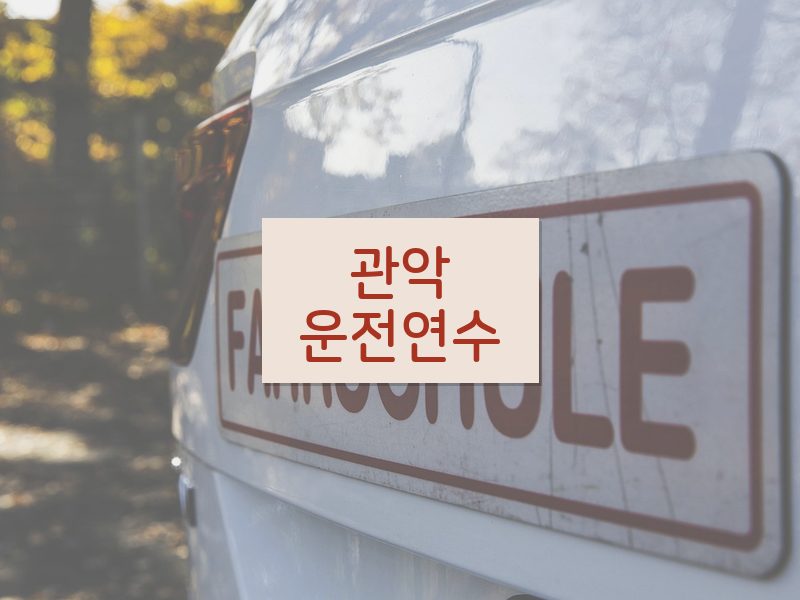 관악운전연수 후기