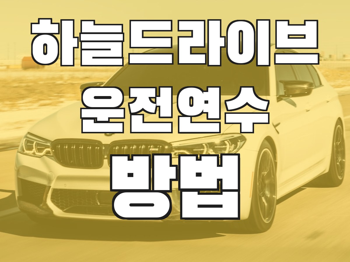 하늘드라이브 운전연수 방법 - 연수 진행 과정 안내