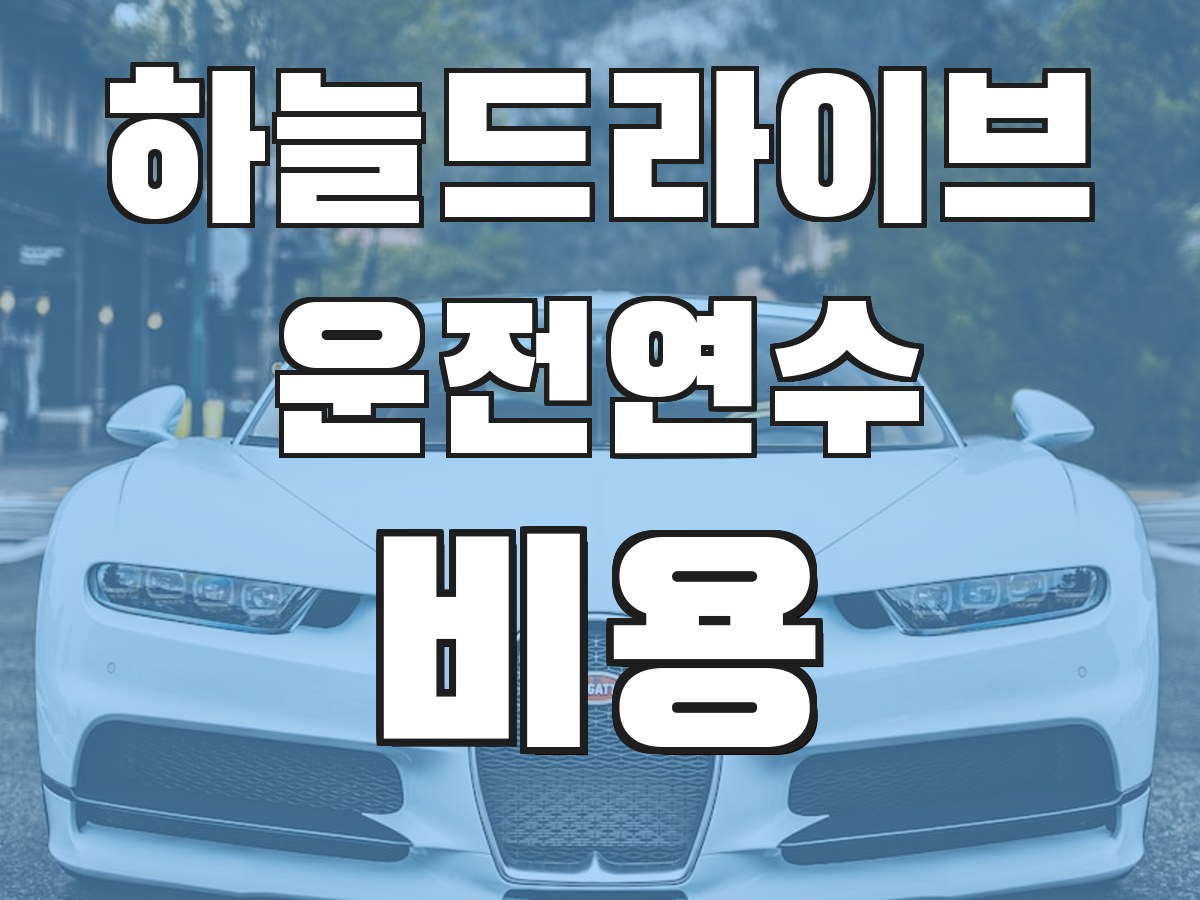 하늘드라이브 운전연수 비용 - 연수 비용 안내
